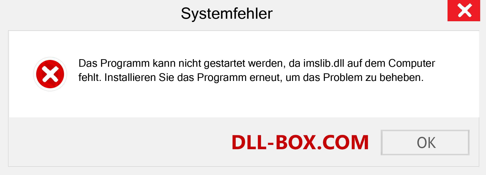 imslib.dll-Datei fehlt?. Download für Windows 7, 8, 10 - Fix imslib dll Missing Error unter Windows, Fotos, Bildern