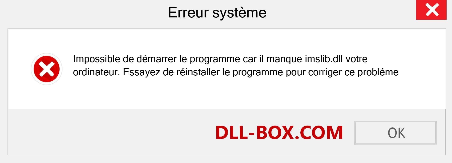 Le fichier imslib.dll est manquant ?. Télécharger pour Windows 7, 8, 10 - Correction de l'erreur manquante imslib dll sur Windows, photos, images